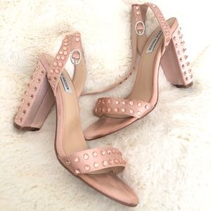 Steve Madden ‘Maeryn’ blush satin rhinestone heel
